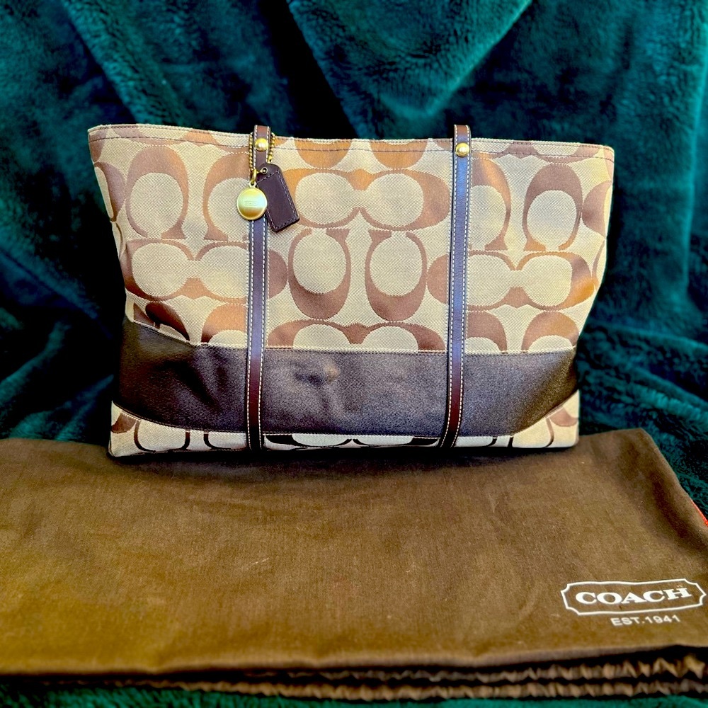 Coach Canvas Tote Brown/khaki  NoCo766-11099